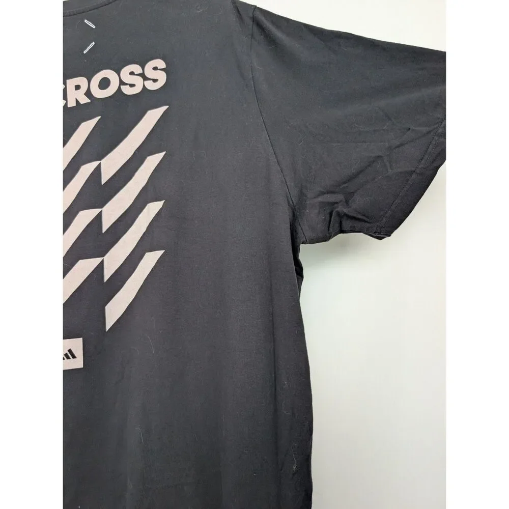 Adidas Adicross 3 Stripe Graphic Short Sleeve T-Shirt Sz 2XL Black White